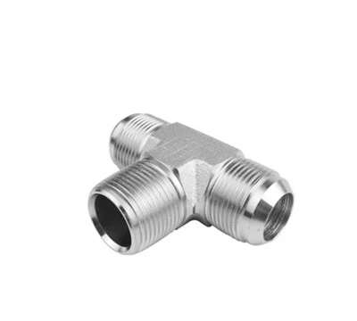 JIC Pria NPTF Pria JIC Tee Adaptor Selang Hidrolik